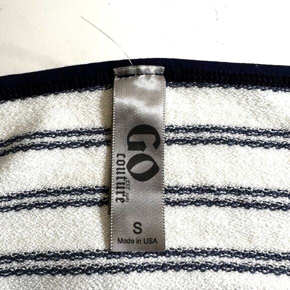 Go Couture New Striped Boat Neck Long Sleeve Sweater Maxi Dress White Navy S USA - Picture 9 of 10